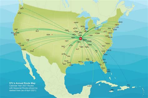 sts airport direct flights map